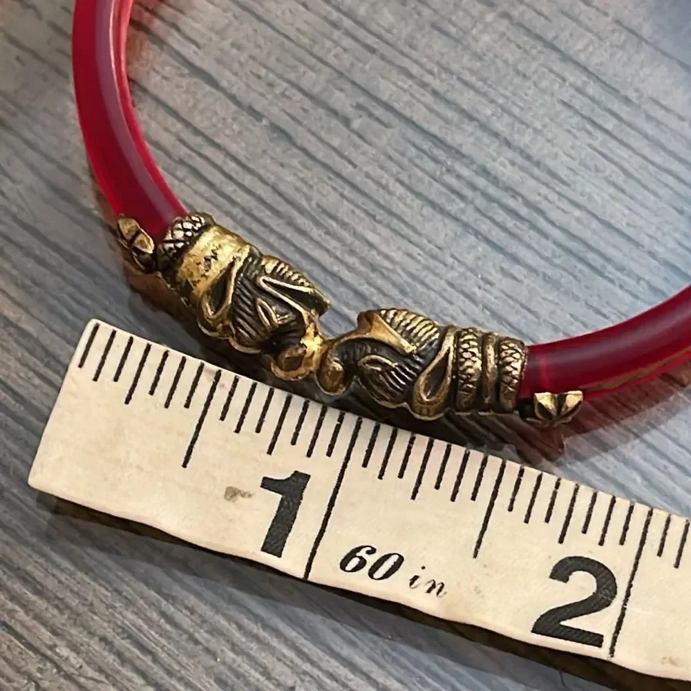 Gajmukhi Elephant Face Design Bangle Bracelet Lucite/Acrylic Tortoise Shell